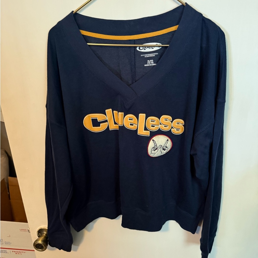 Clueless Navy V-Neck Sweater